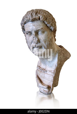 Marmo romana Busto di imperatore Adriano, 117-138 AD trovate in gli Horti Tauriani, Roma. MC inv 890, Musei Capitolini di Roma Foto Stock