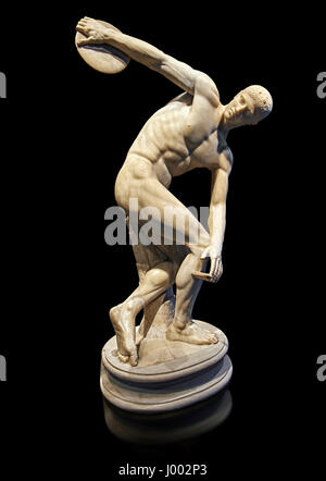 Ii sec. d.c. scultura romana di un Discus Thrower, Paros marmo da Villa Palombara, Esquilino, Roma. Inv 126371, Museo Nazionale Romano, Roma, Foto Stock