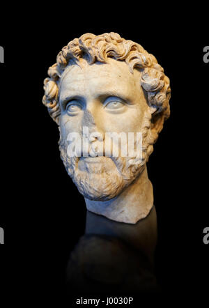 Roman busto dell'imperatore Antonino Pio, 138-161 d.c. Titus Fulvius Aelius Hadrianus Antonino Augusto Pio, Museo Nazionale Romano, Roma, Italia Foto Stock