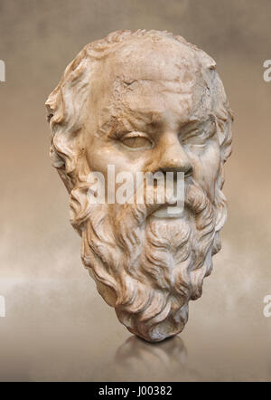 Busto di Socrate, 1° cent annuncio dal sito della costruzione del monumento al Vitorio Emanuele II, Roma, Inv 1236, Museo Nazionale Romano, Roma. Foto Stock