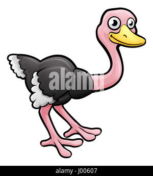 Un uccello struzzo Animali safari personaggio dei fumetti Foto Stock