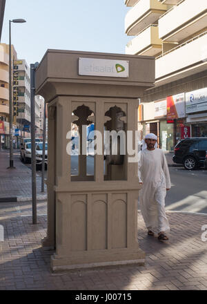 Etisalat cabina telefonica a Dubai Foto Stock