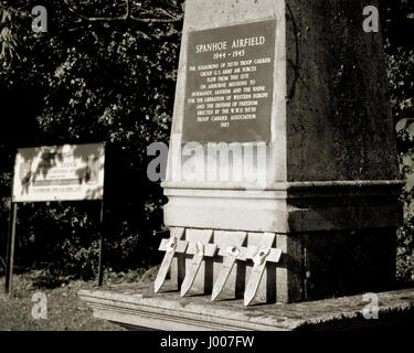 Aviosuperficie Spanhoe memorial, vicino a Northampton in Inghilterra, commemorando il personale della RAF e USAAF morto nella Seconda guerra mondiale Foto Stock