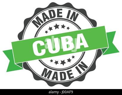 Made in Cuba guarnizione tonda Illustrazione Vettoriale