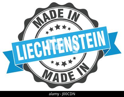 Realizzati in Liechtenstein guarnizione tonda Illustrazione Vettoriale