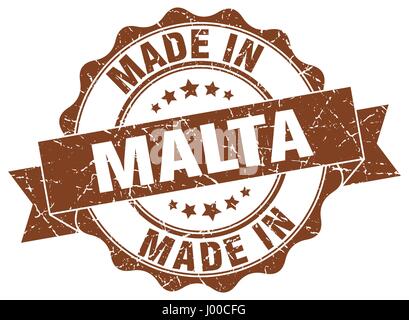 Realizzati in Malta guarnizione tonda Illustrazione Vettoriale