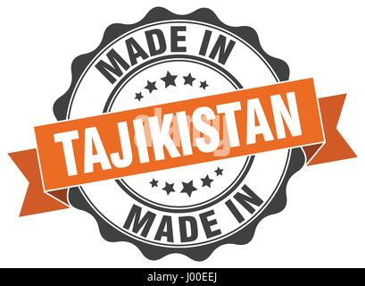 Realizzati in Tagikistan guarnizione tonda Illustrazione Vettoriale