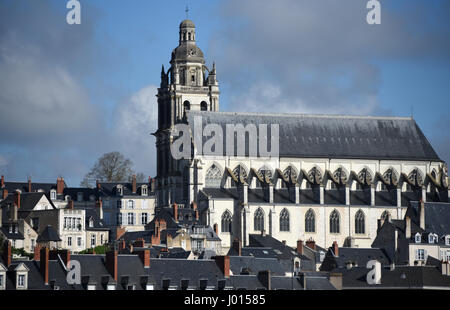 Cathedrale Saint-Louis, Blois, fiume Loira, Valle della Loira, Loir-et-Cher, Center-Val de Loire, Francia, Europa, centro per il Patrimonio Mondiale dell'UNESCO Foto Stock