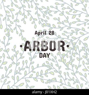 Arbor Day, scheda del vettore o il modello di pagina di intestazione. Illustrazione Vettoriale