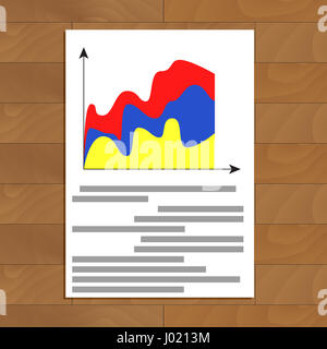 Stats documenti immagine. Analytics info e documenti economici infochart, illustrazione vettoriale Foto Stock