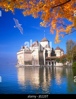 Chateau de Chillon, Vaud, Switzerland Foto Stock