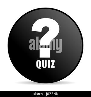 Quiz di colore nero web design round icona internet su sfondo bianco. Foto Stock