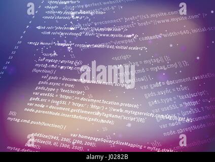 Complicato codice html su sfondo sfocato Illustrazione Vettoriale