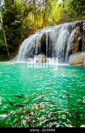 Cascata in Kanjanaburi Thailandia Foto Stock