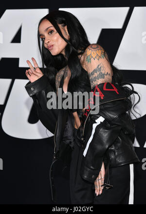 New York, Stati Uniti d'America. 8 Aprile, 2017. Kehlani assiste "Il destino del Furioso' New York Premiere al Radio City Music Hall su Aprile 8, 2017 in New York City. Credito: Erik Pendzich Credito: Erik Pendzich/Alamy Live News Foto Stock