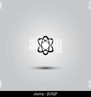 Icona di atomo in elegante stile piatto isolato su sfondo bianco. Atom simbolo per il vostro web site design, logo, app, UI. Illustrazione Vettoriale