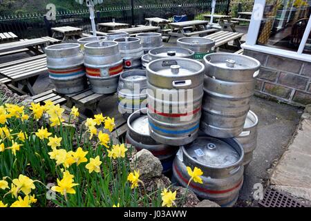 Barilotti di birra Foto Stock