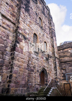 Lancaster Castle e ex carcere è situato nel centro di Lancaster County town e la città di Lancashire Inghilterra Foto Stock
