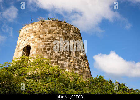 Rovine di canna da zucchero Mill, Antigua Foto Stock