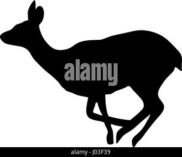 Disegnata a mano la silhouette di un selvaggio klipspringer antelope Illustrazione Vettoriale