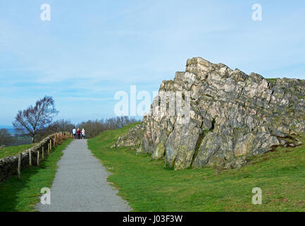 Rocce di Glenfield Lodge Park, Charnwood Forest, Leicestershire, England Regno Unito Foto Stock