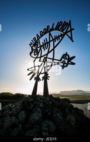 Mirador del Rio, scultura, architetto Cesar Manrique, Lanzarote, Isole Canarie, Spagna Foto Stock