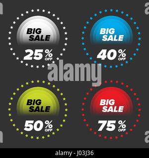 Grande Vendita banner impostato Illustrazione Vettoriale