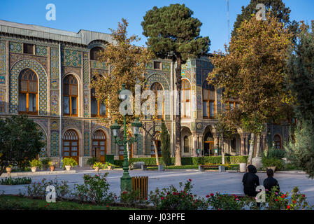 Salam (reception) Hall - talari-e Salam - nel Palazzo Golestan (Palazzo dei fiori), ex royal Qajar complesso in Tehran, Iran Foto Stock