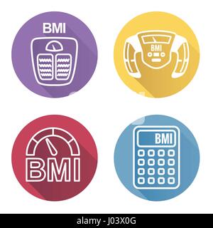 BMI o Indice di Massa Corporea delle icone Illustrazione Vettoriale