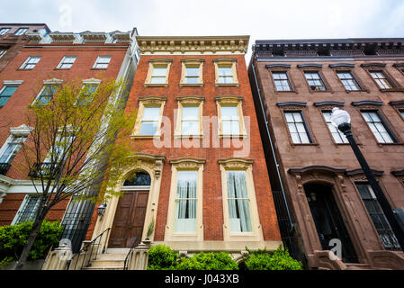 Case a schiera in Mount Vernon posto in Mount Vernon, Baltimore, Maryland. Foto Stock