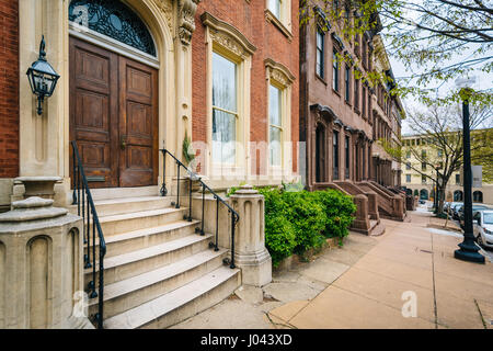 Case a schiera in Mount Vernon posto in Mount Vernon, Baltimore, Maryland. Foto Stock