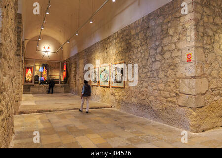 Santa Bárbara Castello (Castillo de Santa Bárbara) interno, Alicante, Spagna Foto Stock