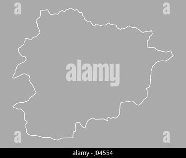 Mappa di Andorra Foto Stock