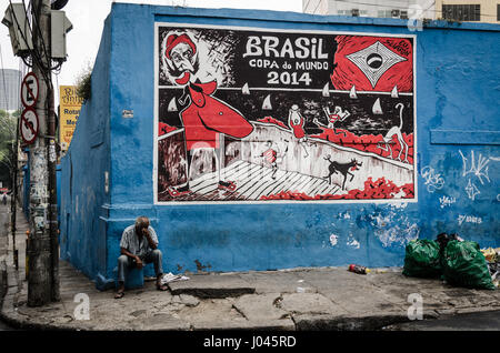 Graffitis - 16/02/2014 - Brasile / Rio de Janeiro - Graffiti in strada di Rio de Janeiro - Matias Izaguirre / Le Pictorium Foto Stock