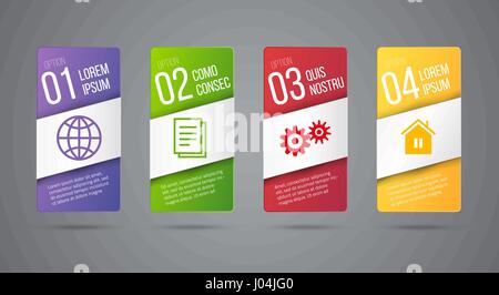 Infographics Business cards o le etichette delle icone Illustrazione Vettoriale