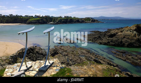 Monumento di surf in Tapia de Casariego, Asturias Foto Stock