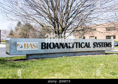 West Lafayette - Circa Aprile 2017: Bioanalitico quartier generale dei sistemi. BASi fornisce agli sviluppatori di farmaci con attività di ricerca scientifica e instrumen analitica Foto Stock