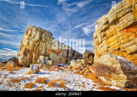 "Big Rock' è il più grande del mondo conosciuto irregolare glaciale--rock trasportati lontano dal suo luogo di origine dal ghiaccio del ghiacciaio. Big Rock, noto anche come il Foto Stock