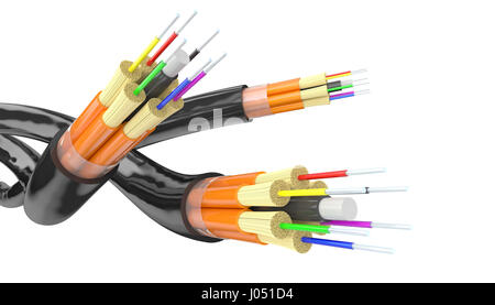 Fibre ottiche background 3d rendering immagine Foto Stock