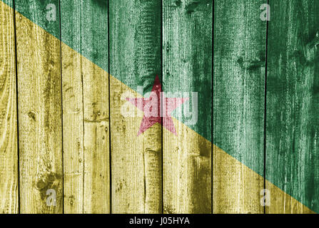 Bandiera della Guyana francese su legno stagionato Foto Stock