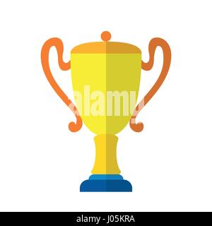 Vettore di fresco design piatto gold cup award icona. Vincitore premio calice. Primo posto campione del trofeo ricompensa isolato. Premiare il successo simbolo icona web Illustrazione Vettoriale