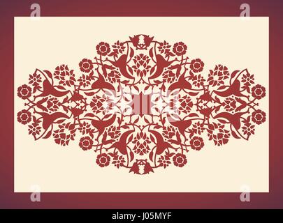 Taglio Laser arabesque floreale ornamento vettore di pattern. Taglio del modello di invito a nozze, biglietto di auguri. Silhouette border stampa, incisione laser, c Illustrazione Vettoriale