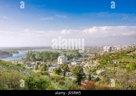 Albania - Shkodra - Vista dal castello di Rozafa Foto Stock