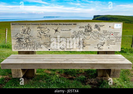 Hamilton della sede vicino a testa Benbane, sulla costa di Causeway sentiero, County Antrim, Irlanda del Nord, Regno Unito Foto Stock