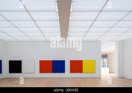 Spazi fieristico con Ellsworth Kelly opere d'arte. Museo Voorlinden, Wassenaar, Paesi Bassi. Architetto: kraaijvanger architetti, 2016. Foto Stock