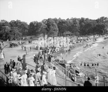 Spiaggia, Gordon Park, Cleveland, Ohio, Stati Uniti d'America, Detroit Publishing Company, 1908 Foto Stock