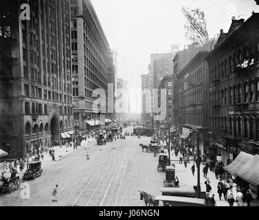 State Street, a sud di Randolph, Chicago, Illinois, Stati Uniti d'America, Detroit Publishing Company, 1910 Foto Stock