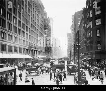 State Street & Marshall Fields, Chicago, Illinois, Stati Uniti d'America, Detroit Publishing Company, 1910 Foto Stock