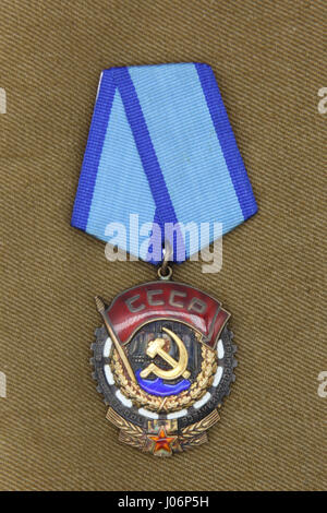 Premi del lavoro dell'URSS. 'Banner rosso del lavoro " Foto Stock