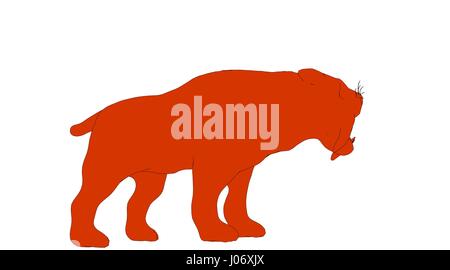 Delineate animale isolato su bianco il rendering 3D Foto Stock